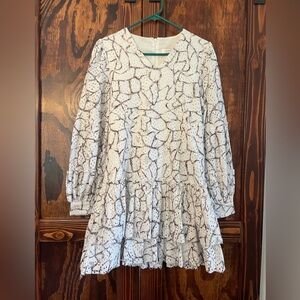 Avantlook by Anthropologie white tiered ruffle mini dress